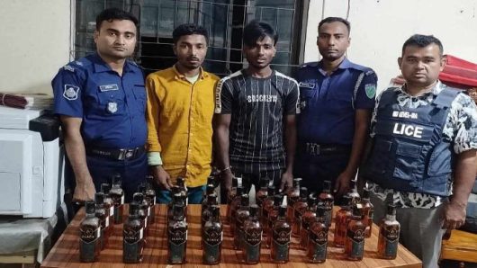 ছাতকে বিদেশি ম*দ সহ দুই মা দ ক ব্যবসায়ী আ ট ক