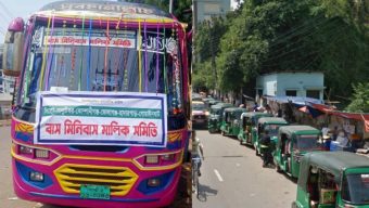 সিলেট কোম্পানিগঞ্জ সড়কে ভেঙ্গে যাবে তিন চাকার বাহাদুরি, চালু হলো লোকাল বাস