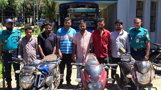 ব্রাহ্মণবাড়িয়া থেকে সিলেটের মোটরসাইকেল চোর চক্রের ৬ সদস্য গ্রেফতার