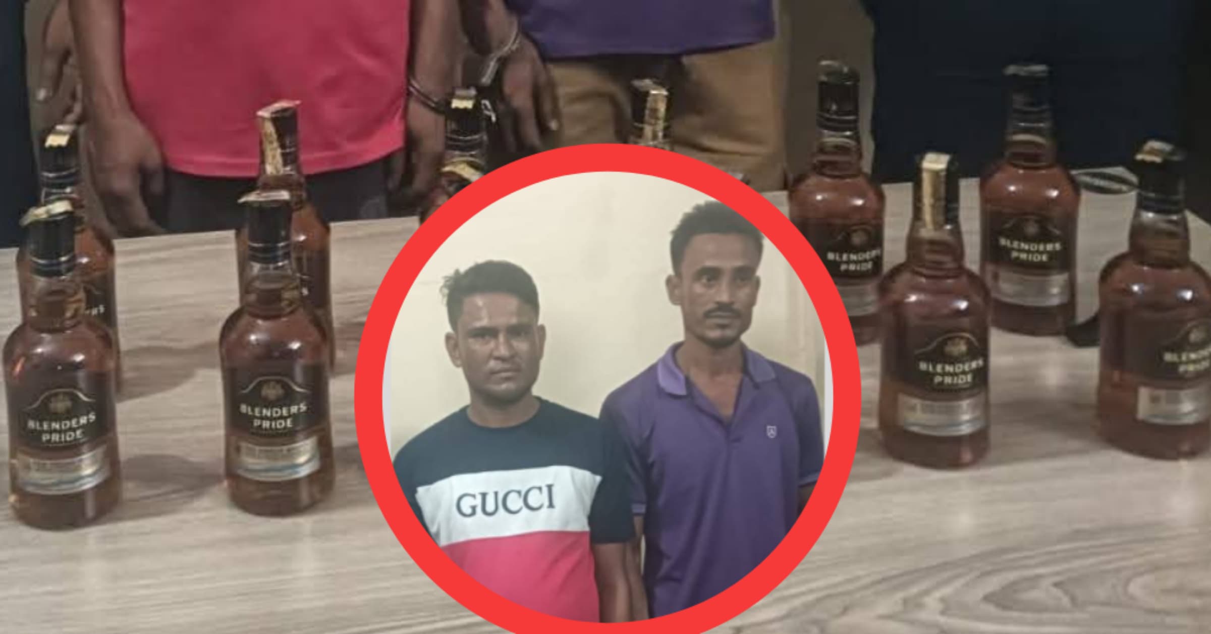 বিদেশি মদসহ দুই মাদক ব্যবসায়ী গ্রেফতার, সিএনজি জব্দ