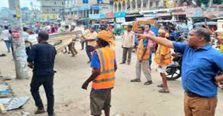 শ্রীমঙ্গল পৌরসভার উদ্যাগে অ বৈ ধ স্থাপনা উচ্ছেদ অ ভি যা ন