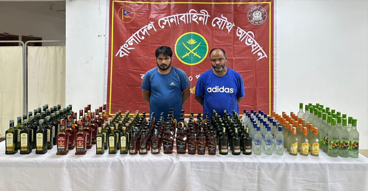 মাধবপুরে ২১৩ বোতল ম*দ জ*ব্দ, আ*টক ২