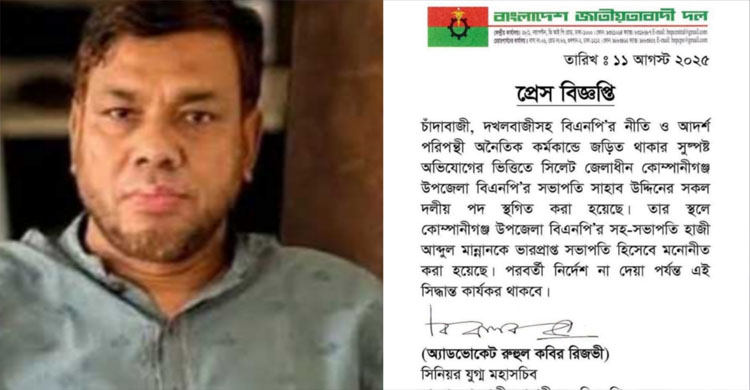 সাদাপাথরে লু*টপাট : বিএনপি নেতার পদ স্থগিত