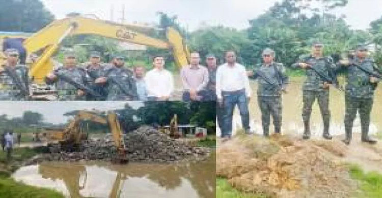 এবার ডোবা থেকে দেড় লাখ ঘনফুট পাথর উদ্ধার
