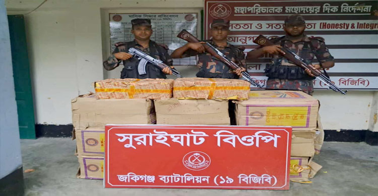 সিলেটে ১৮ লাখ টাকার অ*বৈধ পণ্য জ*ব্দ