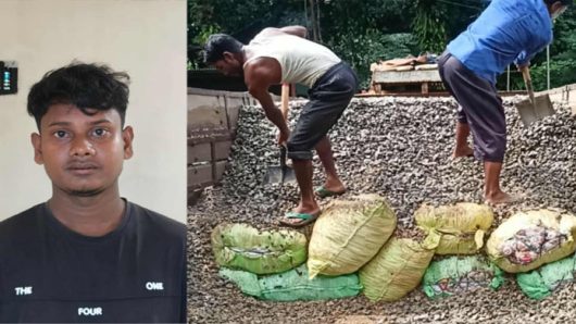 জৈন্তাপুরে ট্রাকের পাথরের নিচে ৩.৩৩ লাখ ভারতীয় চকলেট, যুবক আ ট ক