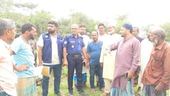 গোয়াইনঘাটে বিরোধ পূর্ন যাতায়াতের রাস্তা সালুটিকর পুলিশের সরেজমিন পরিদর্শন