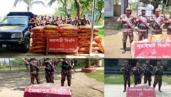 জৈন্তাপুর-কানাইঘাট সীমান্তে   ৪৬ লাখ টাকার চোরাইপণ্য জব্দ