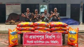 সিলেট সীমান্তে বি জি বি র অভিযানে ৭২ লাখ টাকার চোরাচালানী মালামাল আ ট ক