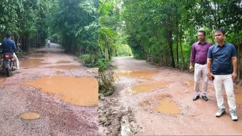 গোয়াইনঘাটে সড়কের সংস্কার কাজ পরিদর্শনে  অসন্তোষ প্রকাশ নির্বাহী প্রকৌশলীর