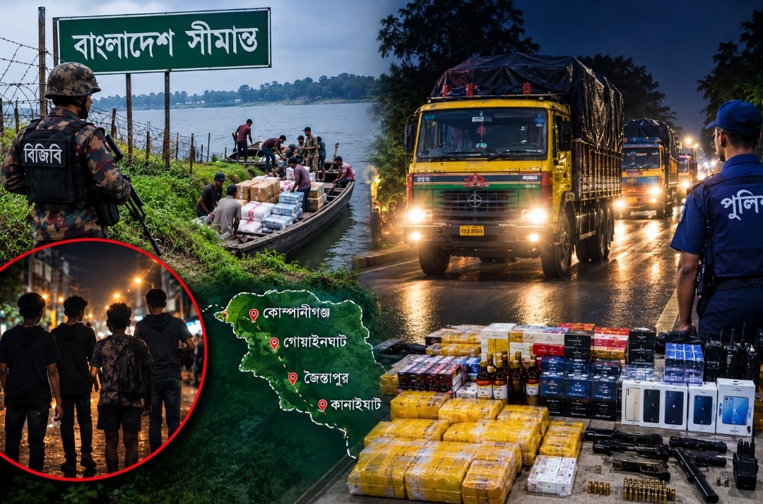 দেশজুড়ে সাঁড়াশি অভিযান, সিলেটে কিশোর গ্যাং কমলেও বাড়ছে চোরাচালানের দৌরাত্ম্য